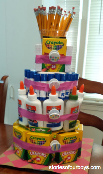 How to Build a School Supply Cake
