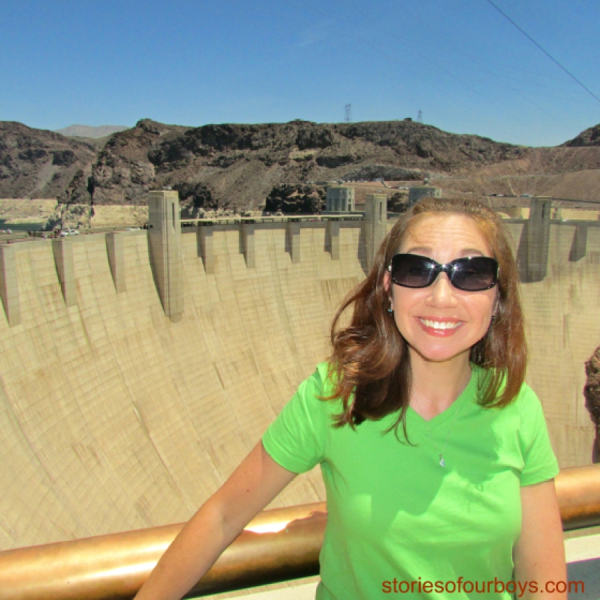 Hoover Dam. Also, you do not want to touch that coppery railing--totally burned my arm!
